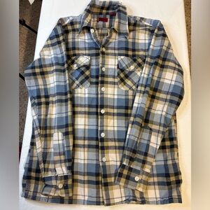 Levi's Blue and White Plaid Casual Shirt